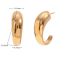 Fashion Gold Stainless Steel Glossy C-shaped Earrings