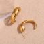 Fashion Gold Stainless Steel Glossy C-shaped Earrings