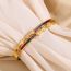 Fashion Double Layer Colorful Zircon Heart Spring Buckle Bracelet-gold-color Diamond Stainless Steel Gold-plated Diamond Double-layer Bracelet