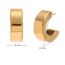 Fashion Hollow Round Earrings - Gold Stainless Steel Round C-shaped Earrings