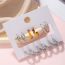 Fashion Gold Silver Metal Twist Geometric C-shaped Earrings Set