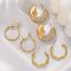 Fashion Gold Alloy Diamond C-shaped Earring Set
