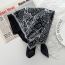 Fashion 09-28#black Cashew Flower Polyester Printed Silk Scarf