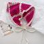 Fashion 5# Pink Knitted Crochet Triangle Headscarf