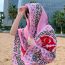 Fashion 1#pink Flower Totem Polyester Printed Silk Scarf