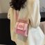 Fashion Water Pink Pu Contrasting Color Backpack