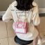 Fashion Water Pink Pu Contrasting Color Backpack