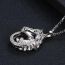 Fashion Silver Alloy Diamond Men's Horse Necklace