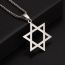 Fashion Gold Stainless Steel Men's Glossy Six-pointed Star Necklace