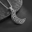 Fashion Celtic Knot Moon Necklace – Steel Color Alloy Moon Men's Necklace
