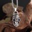 Fashion Smiling Skull Necklace-steel Color Alloy Skull Men's Hanging Necklace