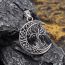 Fashion Tree Of Life Moon Necklace-steel Color Alloy Tree Of Life Moon Men's Necklace
