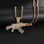Fashion Ak Necklace-silver Alloy Diamond Gun Shape Men's Necklace