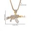 Fashion Ak Necklace-silver Alloy Diamond Gun Shape Men's Necklace