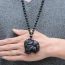 Fashion Black Obsidian Elephant Men's Necklace