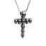 Fashion Multi-skull Cross Necklace-steel Color Alloy Cross Skull Men's Necklace
