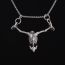 Fashion Crucifixion Skull Necklace-steel Color Alloy Skull Men's Necklace