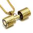 Fashion Gold Men's Dumbbell Necklace