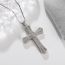 Fashion Cross Silver Chain Alloy Diamond Cross Men's Necklace