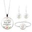 Fashion Silver Alloy Printed Round Necklace Earrings Bracelet Set