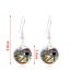 Fashion Silver Alloy Printed Round Necklace Earrings Bracelet Set