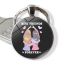 Fashion Silver Alloy Printed Round Keychain