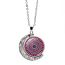 Fashion 7# Alloy Printed Double-sided Rotating Moon Necklace