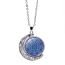 Fashion 7# Alloy Printed Double-sided Rotating Moon Necklace