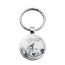 Fashion Silver Alloy Printed Round Keychain