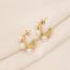 Fashion 6# Stainless Steel Pearl Butterfly Earrings