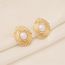 Fashion 6# Stainless Steel Pearl Butterfly Earrings