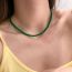 Fashion 4mm Green Agate Necklace Agate Beaded Necklace