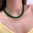 Fashion 4mm Green Agate Necklace Agate Beaded Necklace