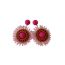 Fashion Pink Raffia Braided Earrings