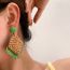 Fashion Green Colorful Raffia Straw Earrings