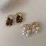 Fashion Pearl Ear-rings Metal Diamond Pearl Earrings