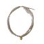 Fashion Love Necklace Gold Plated Double Layer Irregular Pearl Beaded Love Necklace