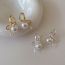Fashion Silver Bow Earrings Gold Plated Bow Pearl Earrings