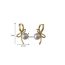 Fashion Silver Bow Earrings Gold Plated Bow Pearl Earrings
