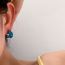 Fashion Burgundy Earrings Copper Drip Oil C-shaped Earrings