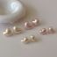 Fashion White Small Love Earrings Plated With Real Gold Love Pearl Earrings