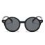 Fashion White Frame All Gray C4 Round Frame Children's Sunglasses With Rice Studs