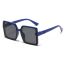 Fashion Blue Frame All Gray C5 Large Square Frame Sunglasses