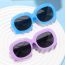 Fashion Blue Frame All Gray C7 Children's Oval Sunglasses