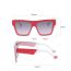 Fashion Red Frame Gray Powder Film C3 Large Square Frame Sunglasses