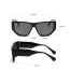 Fashion Black Frame Black And Gray Film C1 Pc Thick Leg Square Sunglasses