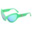 Fashion Green Frame Green Mercury C7 Cat Eye Large Frame Sunglasses