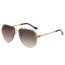Fashion Gold Frame Black Gray C1 Pc Frameless Cut-edge Sunglasses