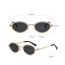 Fashion Gold Frame Black Gray C1 Metal Oval Sunglasses