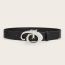 Fashion Black Wide Belt With Metal Smooth Buckle